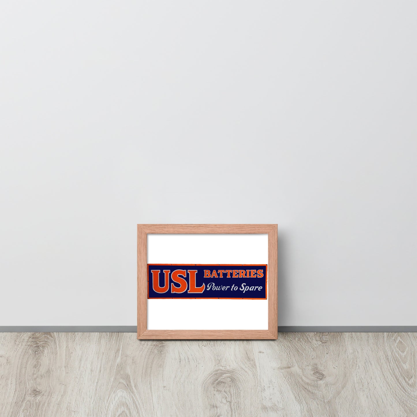 Retro USL Battery Tin Style Framed poster