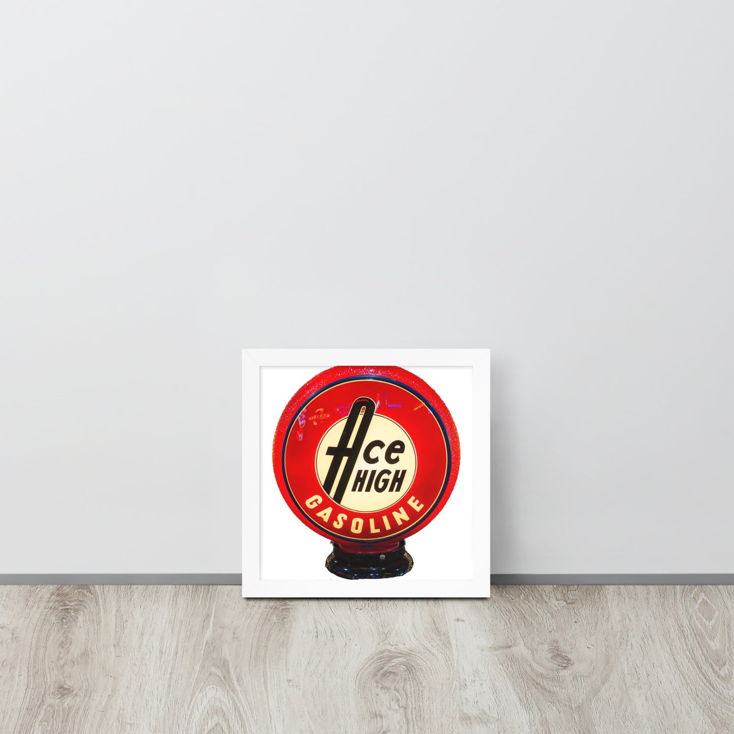 Ace High Gas Globe Style Framed poster