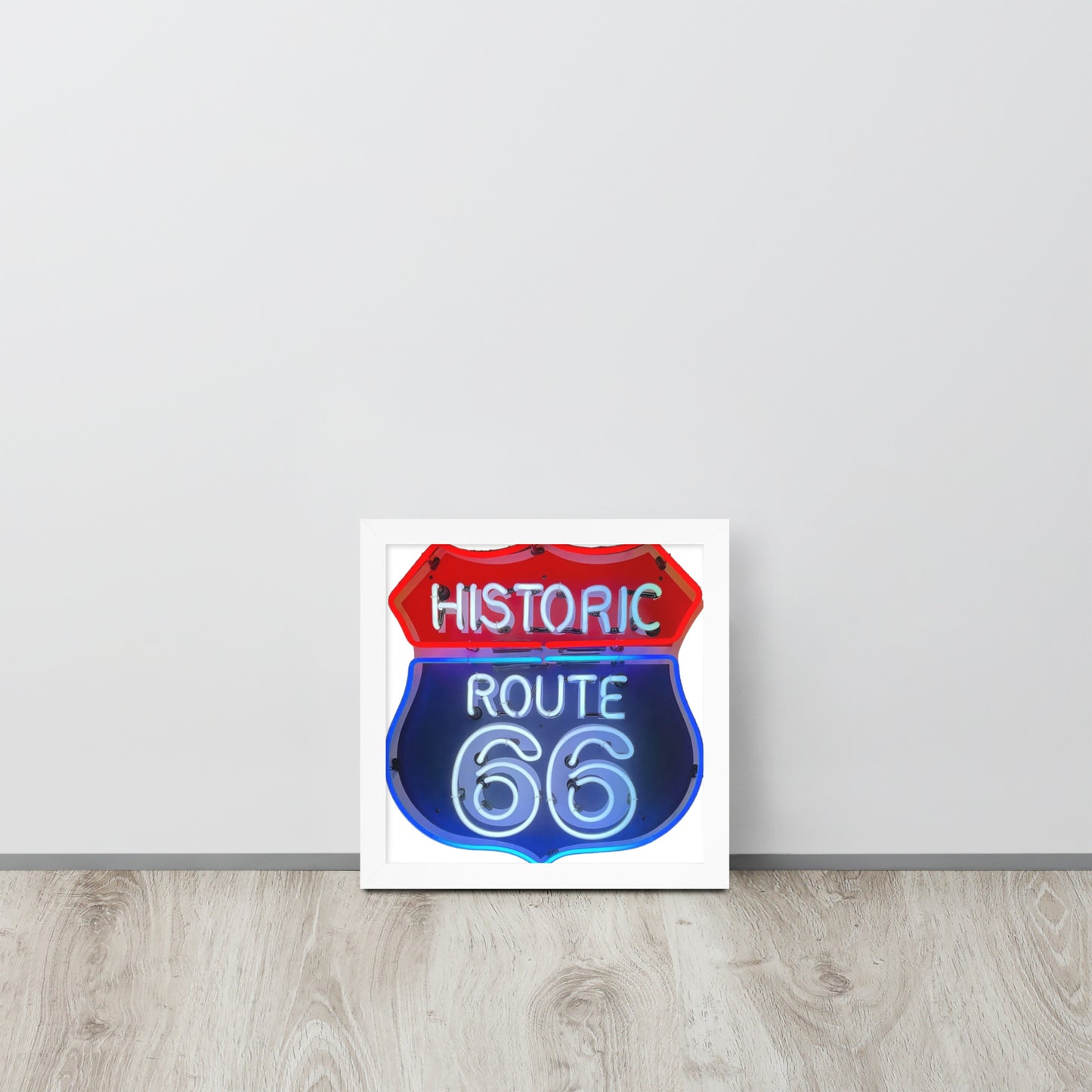 Vintage Route 66 Neon Style Framed poster