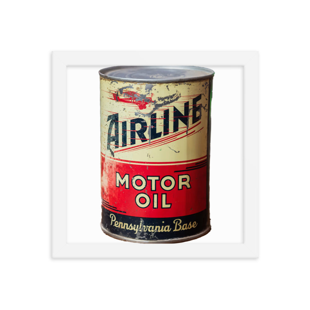 Aviation Oil Soup Can Style Framed poster