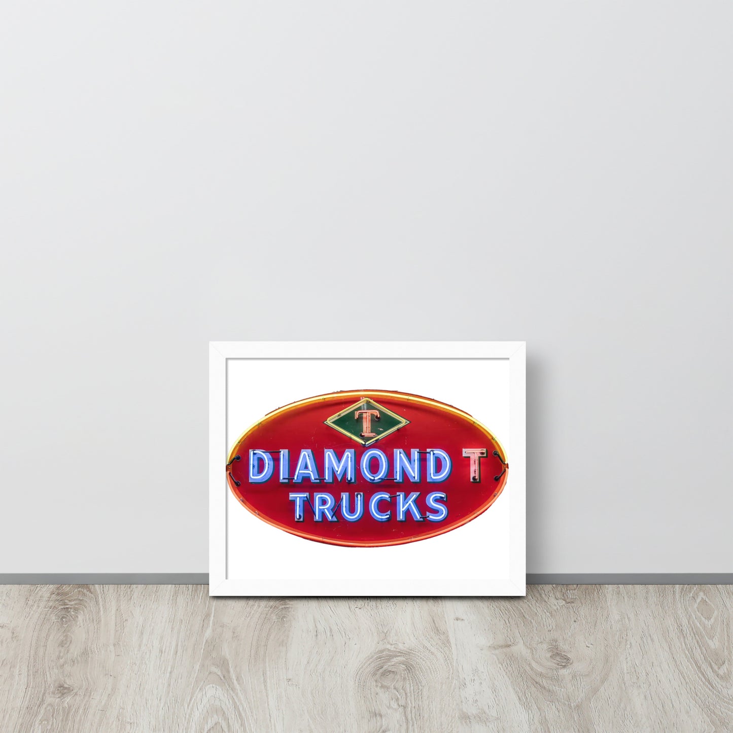 Diamond Trucks Retro Neon Sign Style Framed poster