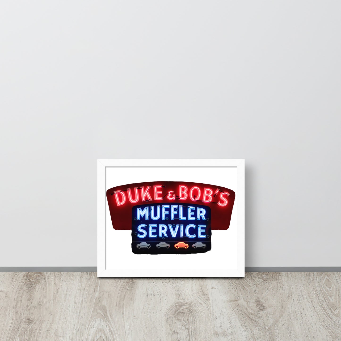 Duke + Bob Retro Neon Style Framed poster