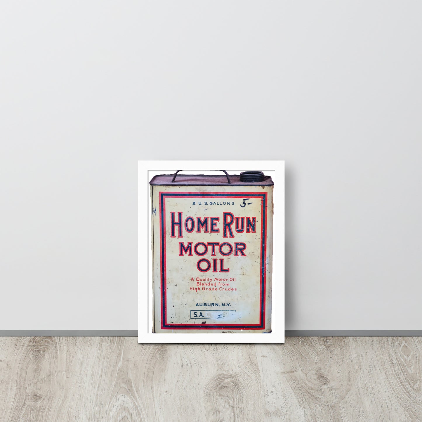 Vintage Home Run Oil Can Framed poster