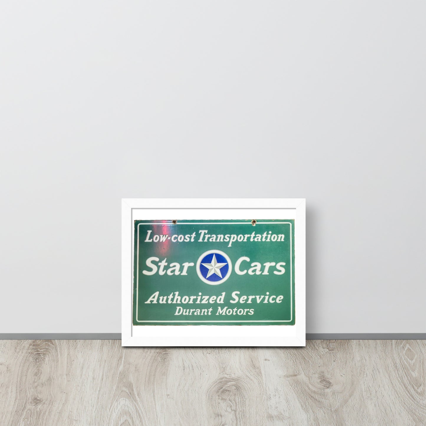 Retro Star Cars Porcelin Style Painted Framed poster