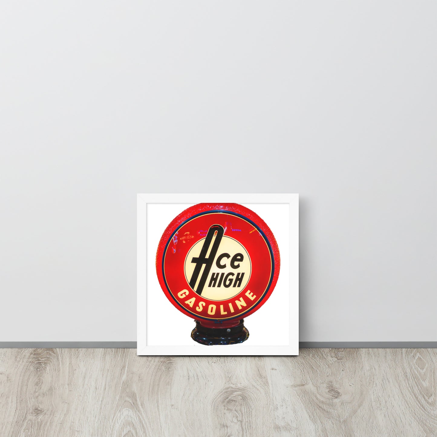 Ace High Gas Globe Style Framed poster