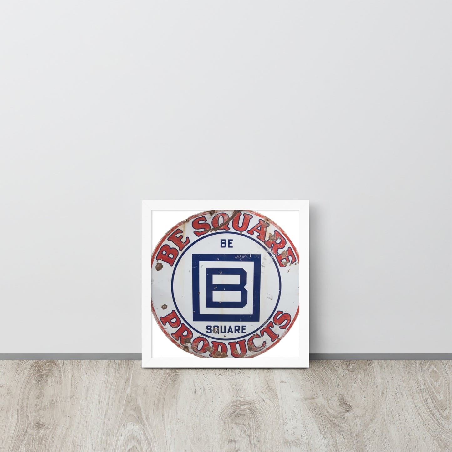 B Square Design Porcelain Framed poster