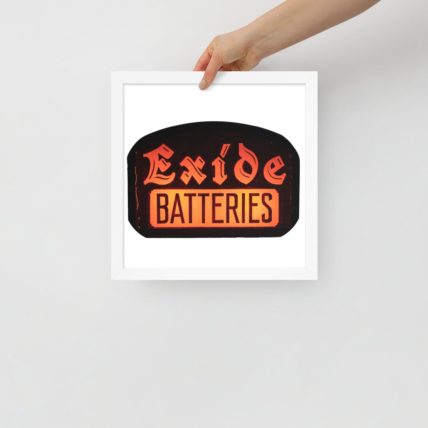 Vintage Battery Sign Framed poster