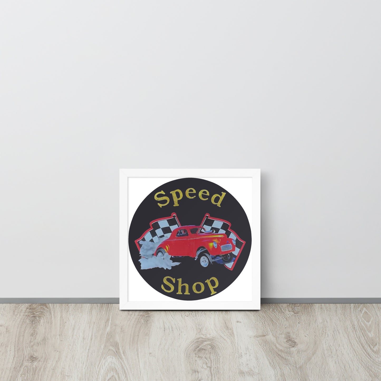 Retro Speed Shop Tin Style Framed poster