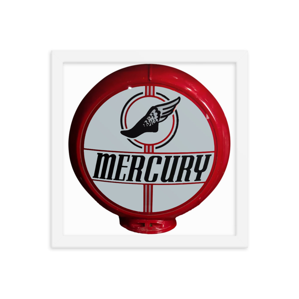 Retro Mercury Gas Globe Style Framed poster