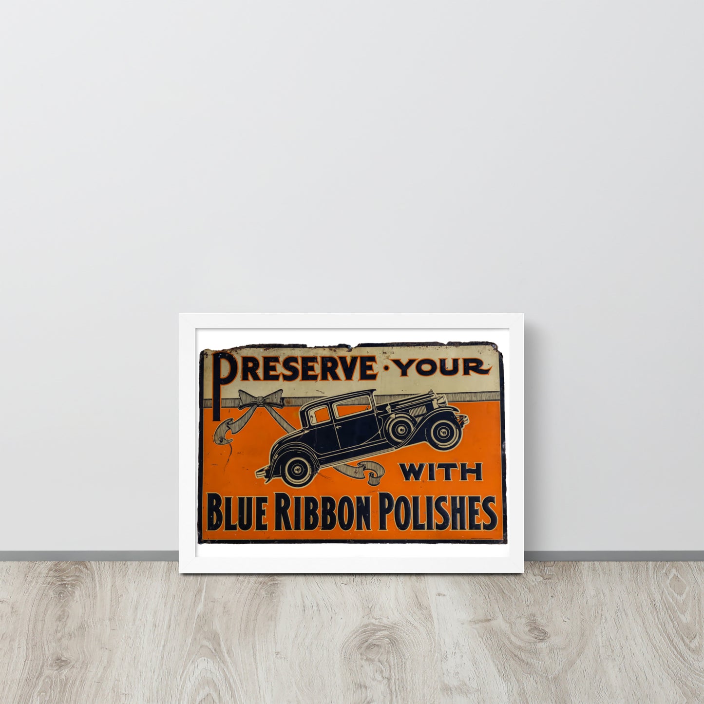 Blue Ribbon Patina Tin Style Framed poster