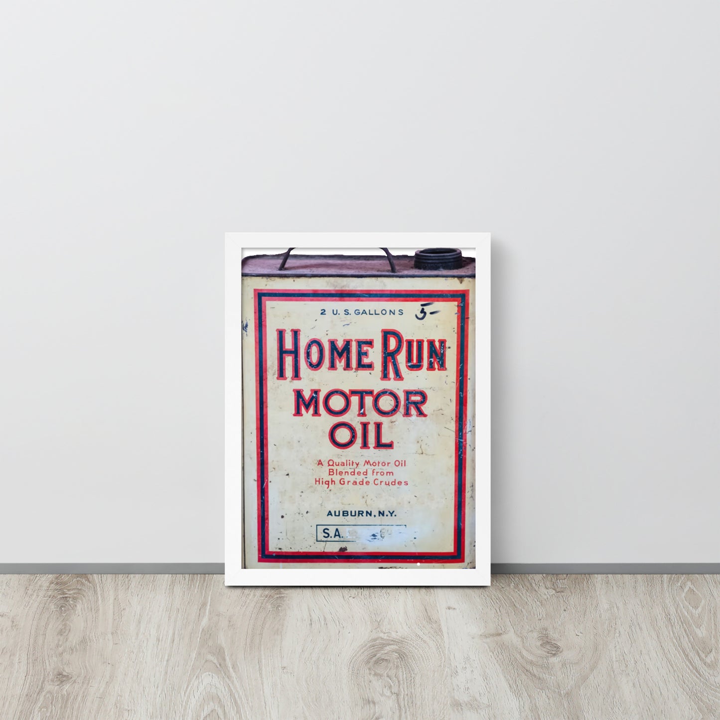 Vintage Home Run Oil Can Framed poster