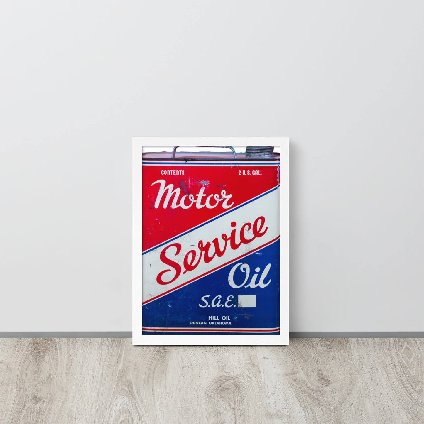 Vintage Service Oil Can Patina Style Framed poster