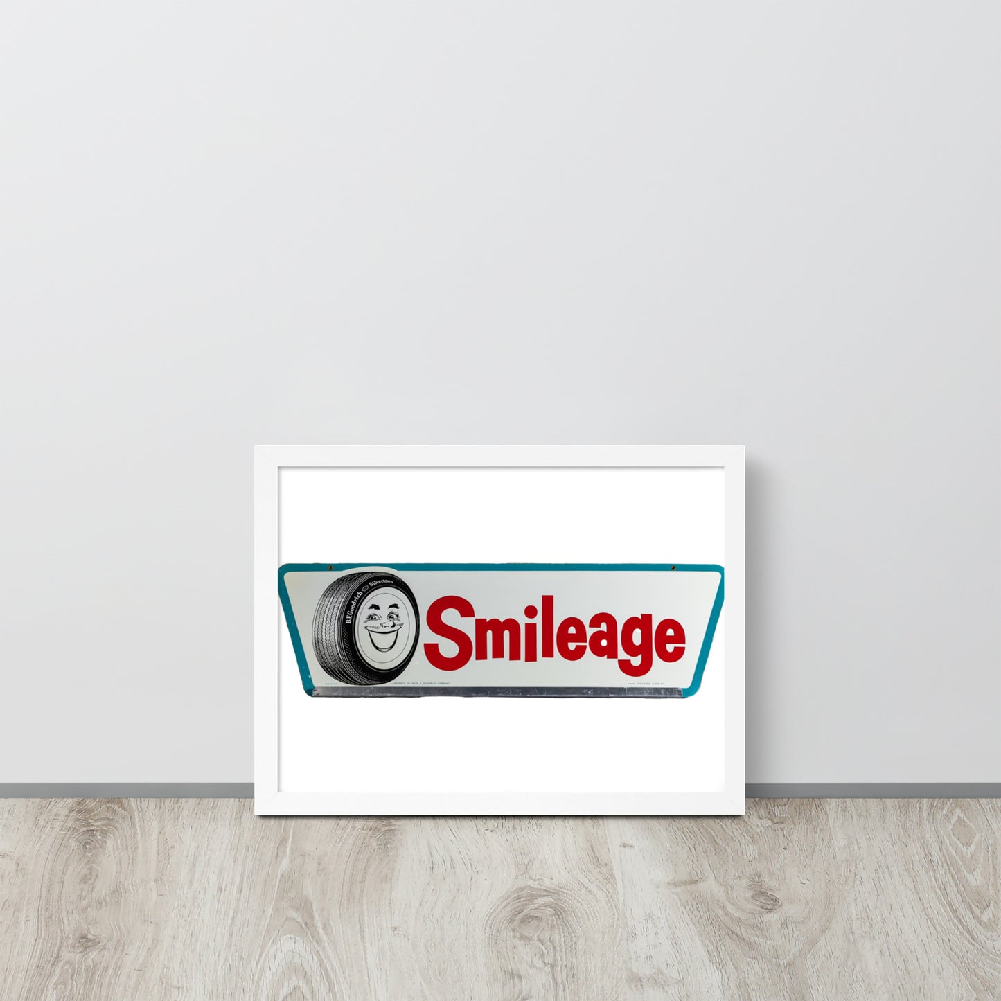 Retro Smileage Tire Sign Framed poster