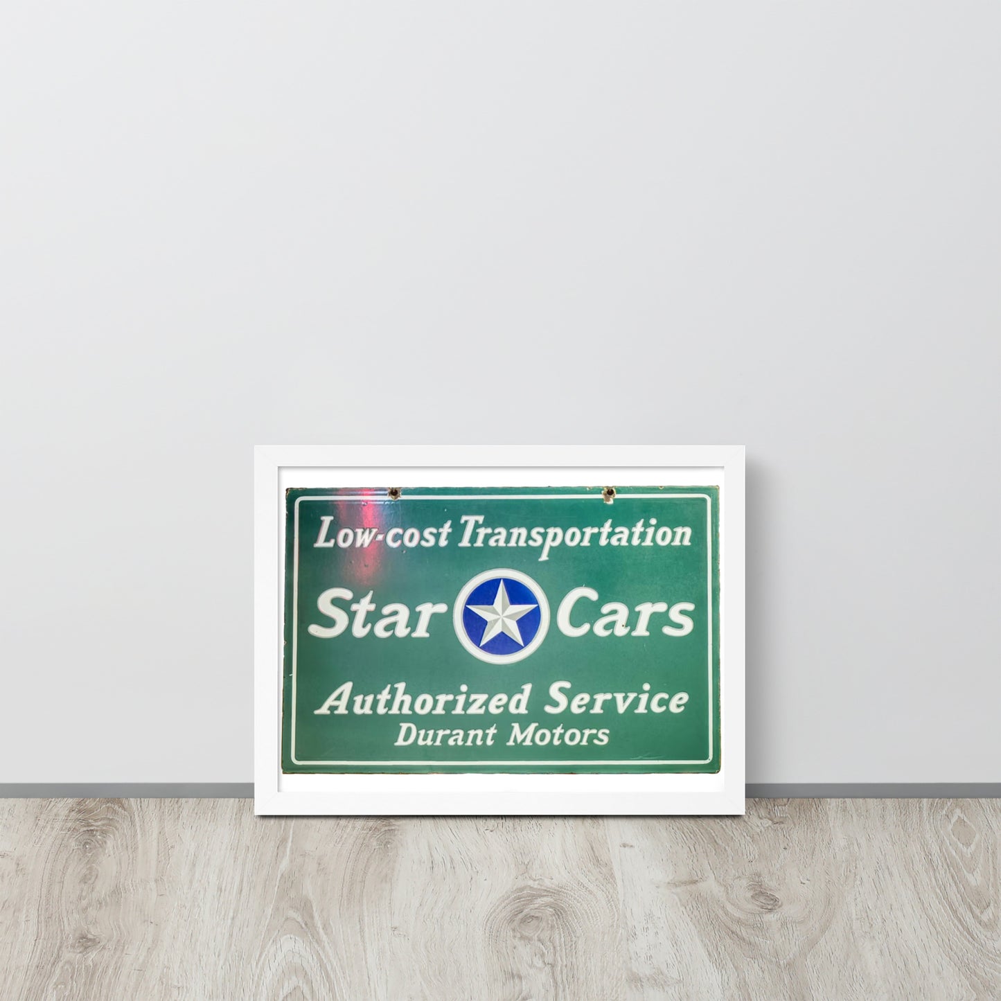 Retro Star Cars Porcelin Style Painted Framed poster