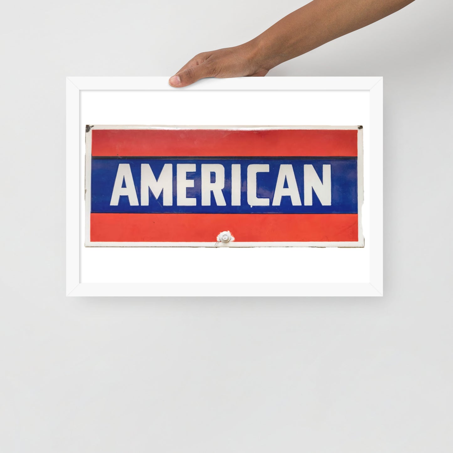 American Sign Porcelain Vintage Style Framed poster