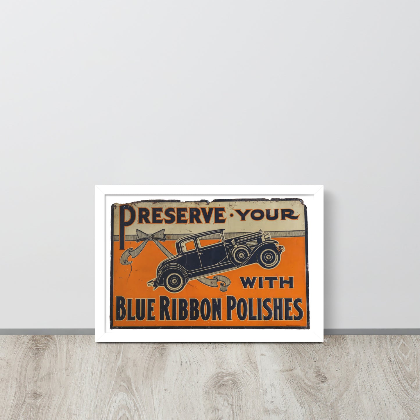 Blue Ribbon Patina Tin Style Framed poster