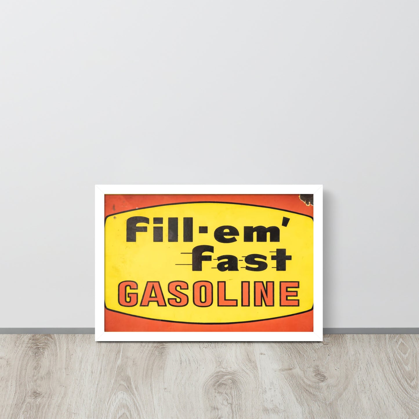 Vintage Gas Sign Patina Style Framed poster