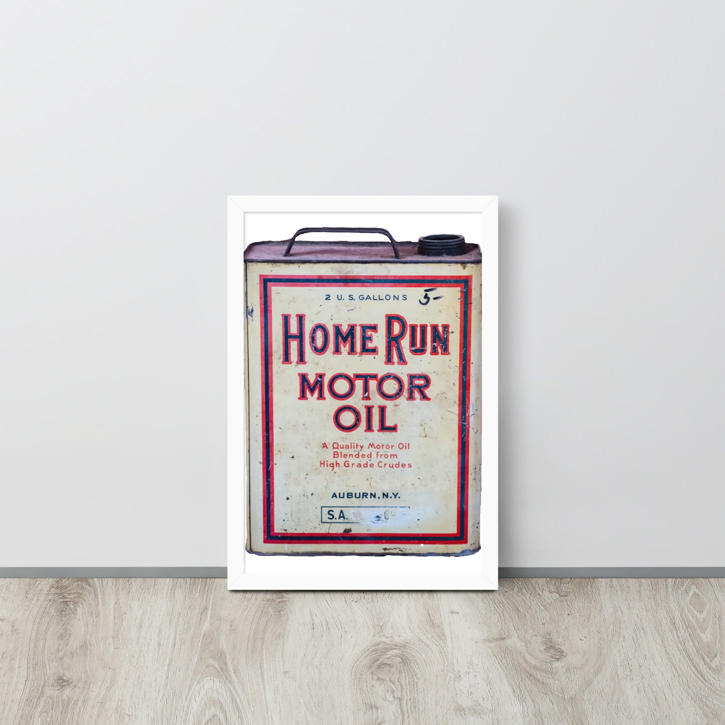 Vintage Home Run Oil Can Framed poster