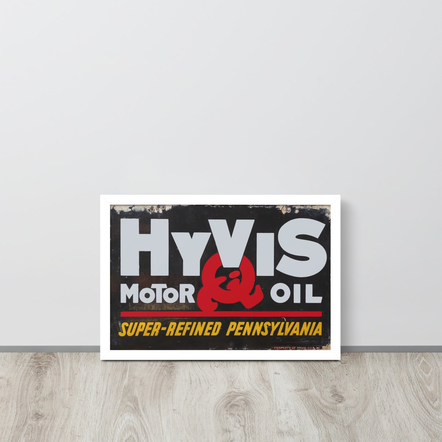 Vintage Porcelain Motor Oil Sign Framed poster