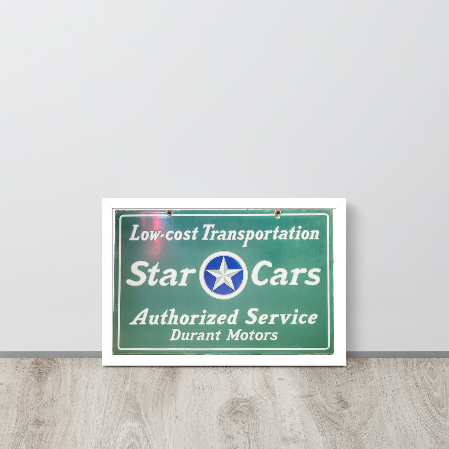 Retro Star Cars Porcelin Style Painted Framed poster