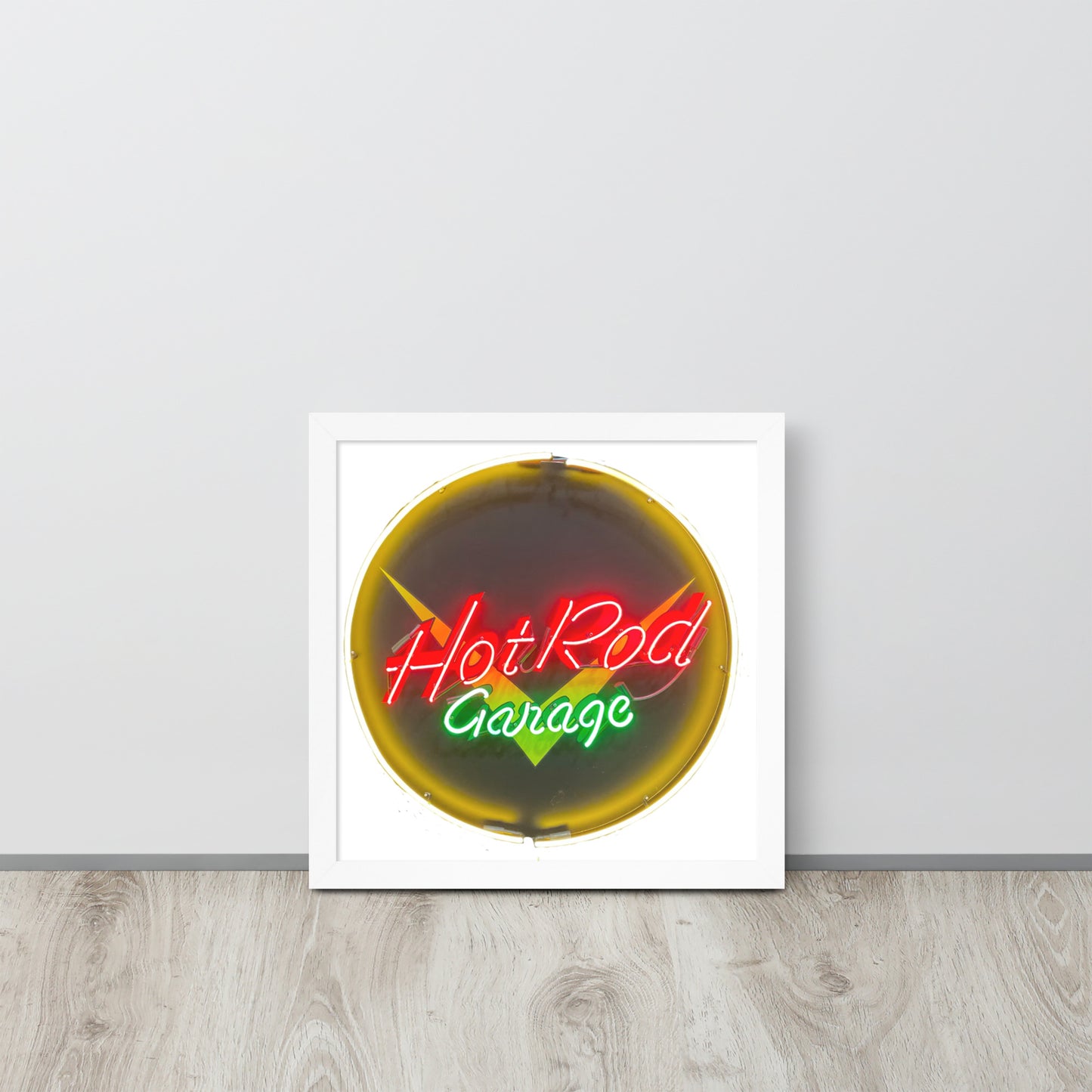 Hot Rod Garage Vintage Neon Sign Framed poster