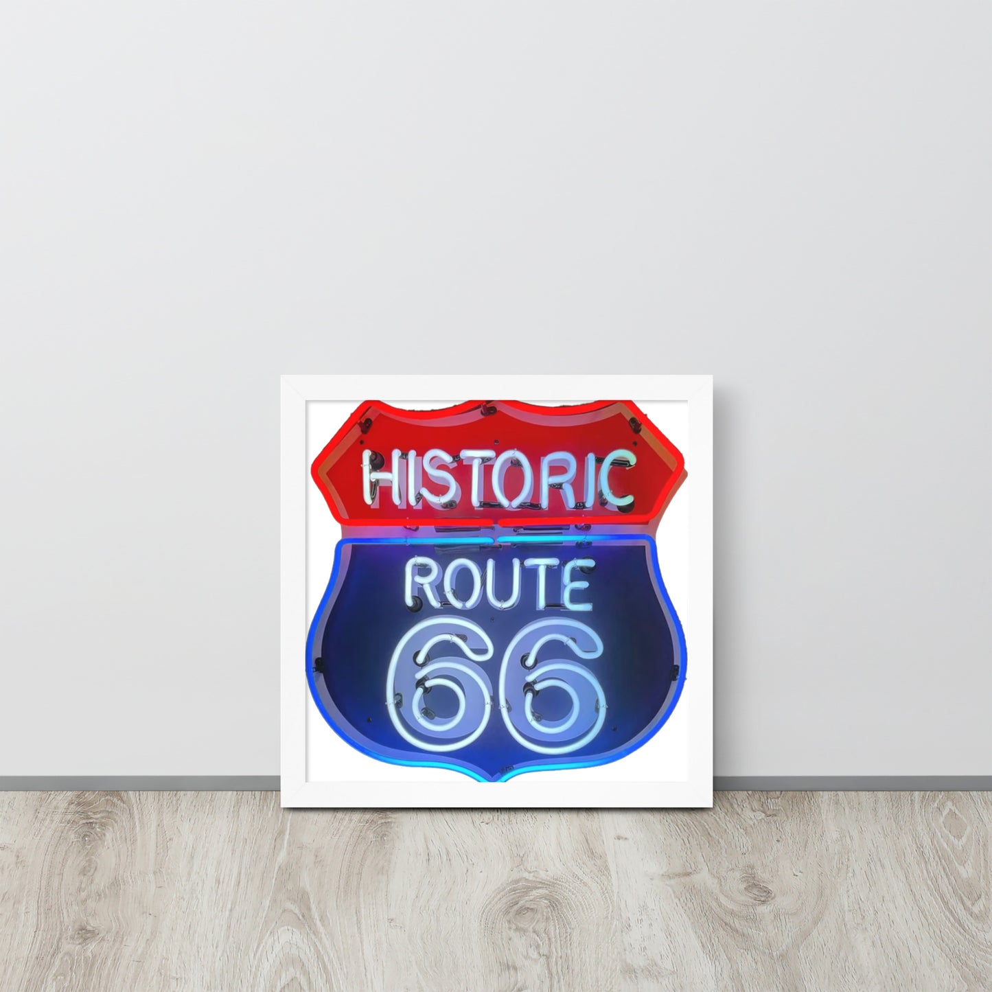 Vintage Route 66 Neon Style Framed poster