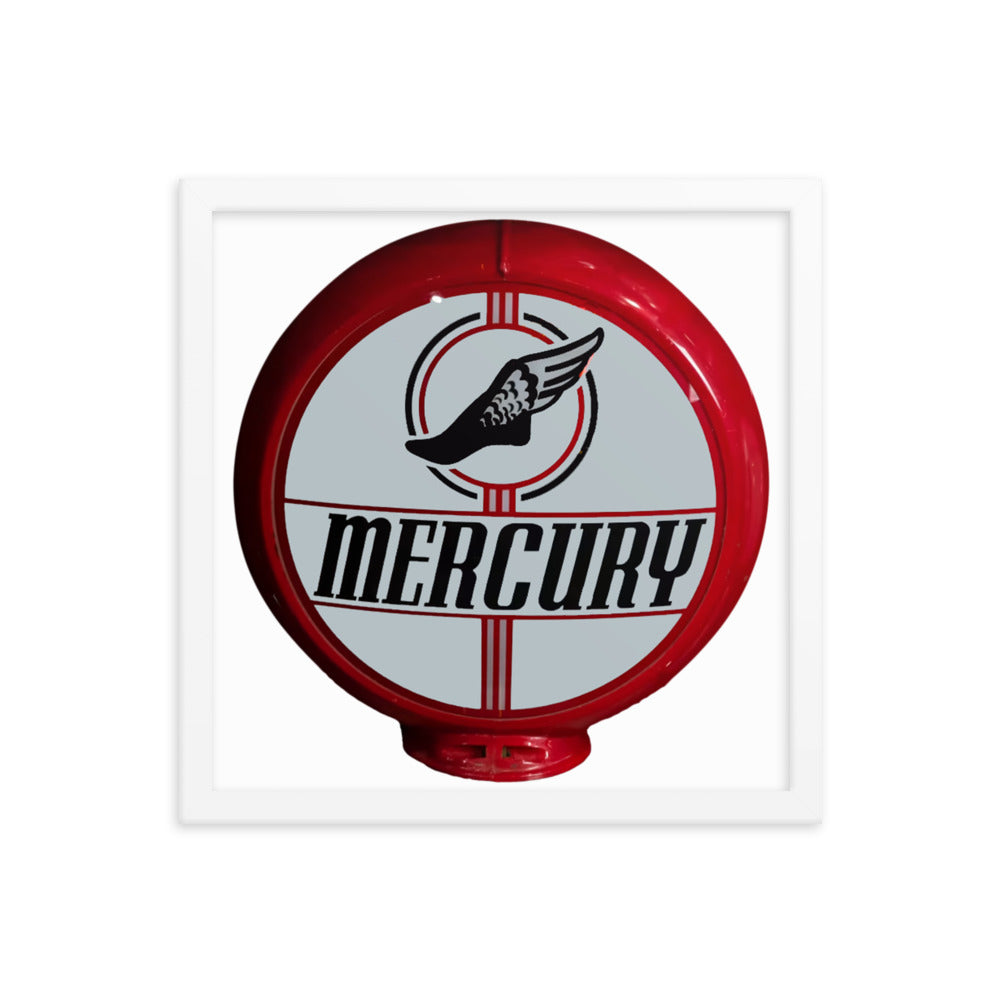 Retro Mercury Gas Globe Style Framed poster