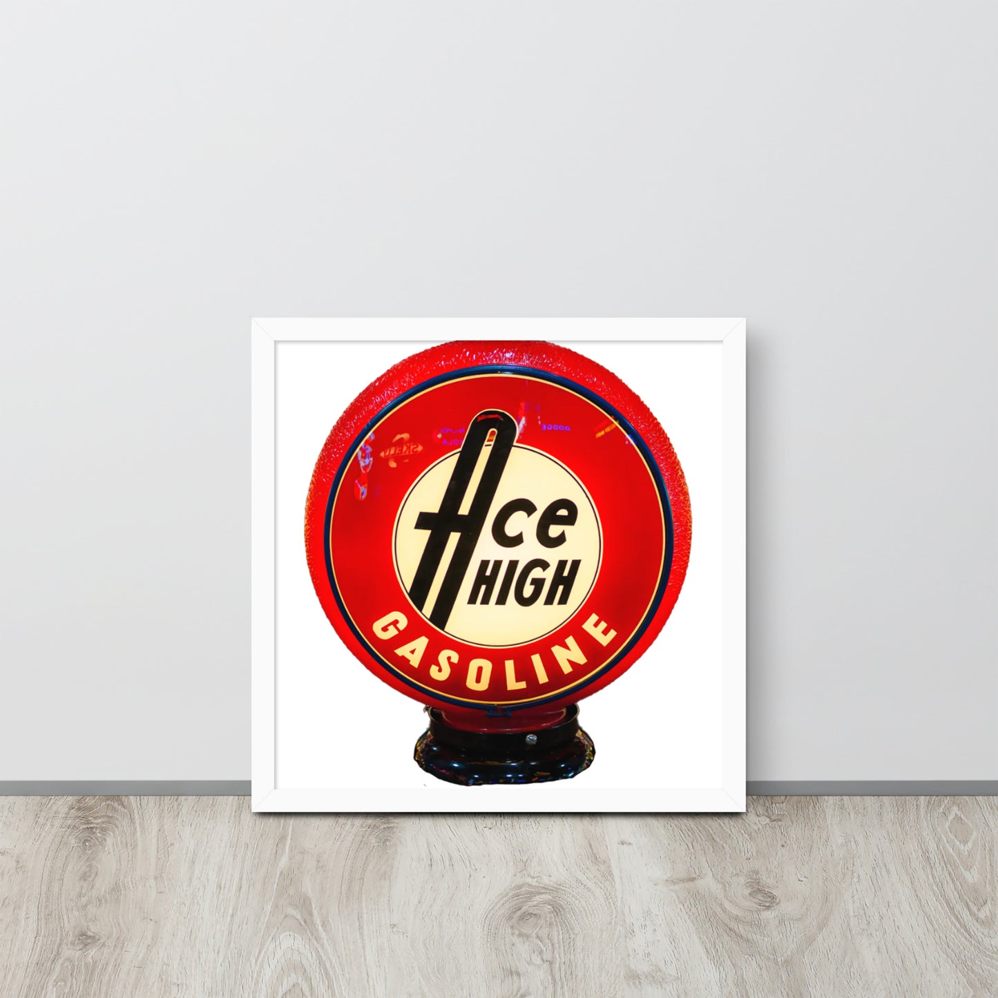 Ace High Gas Globe Style Framed poster