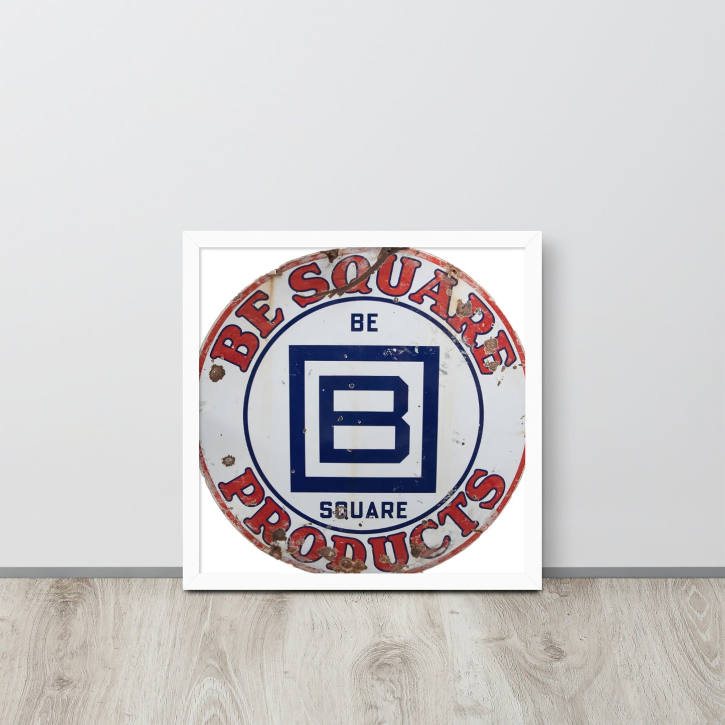 B Square Design Porcelain Framed poster