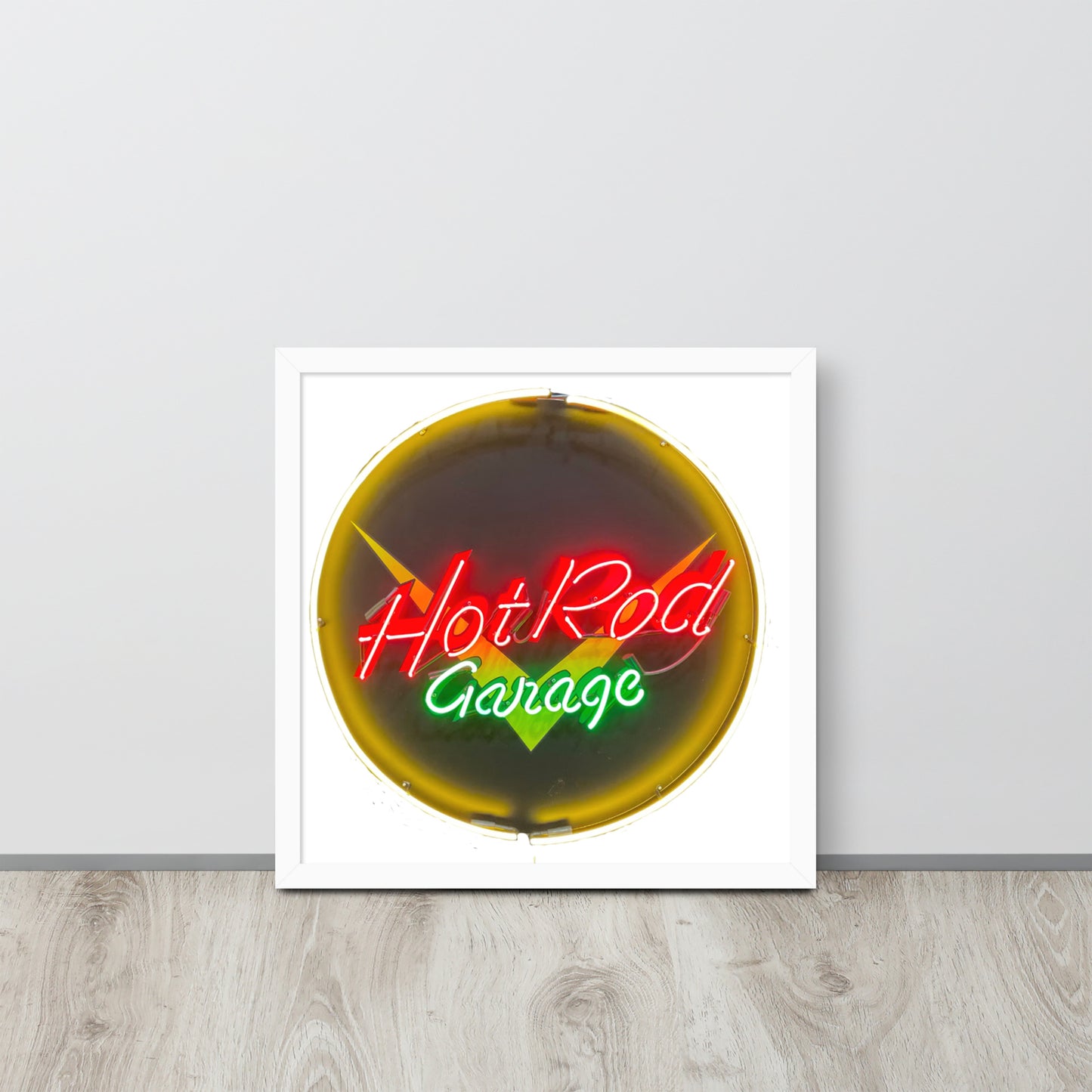 Hot Rod Garage Vintage Neon Sign Framed poster