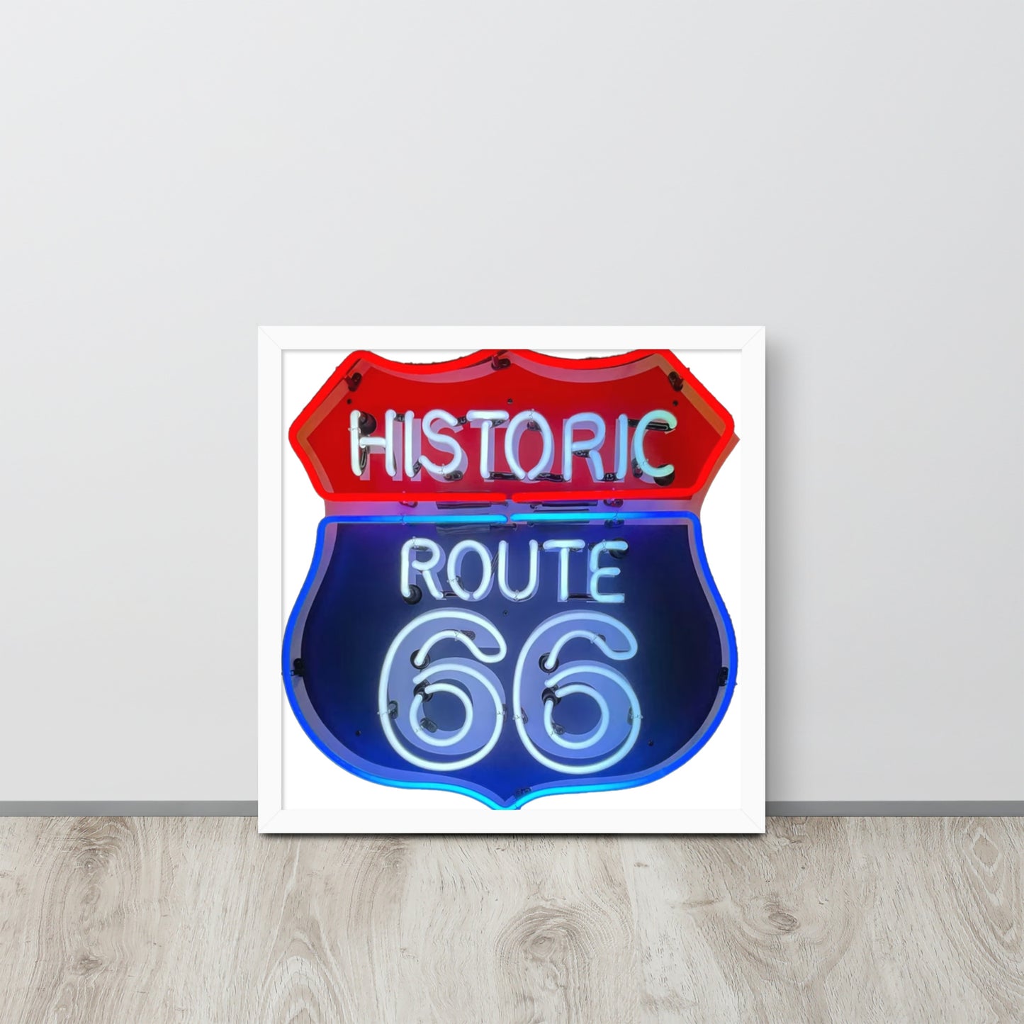 Vintage Route 66 Neon Style Framed poster