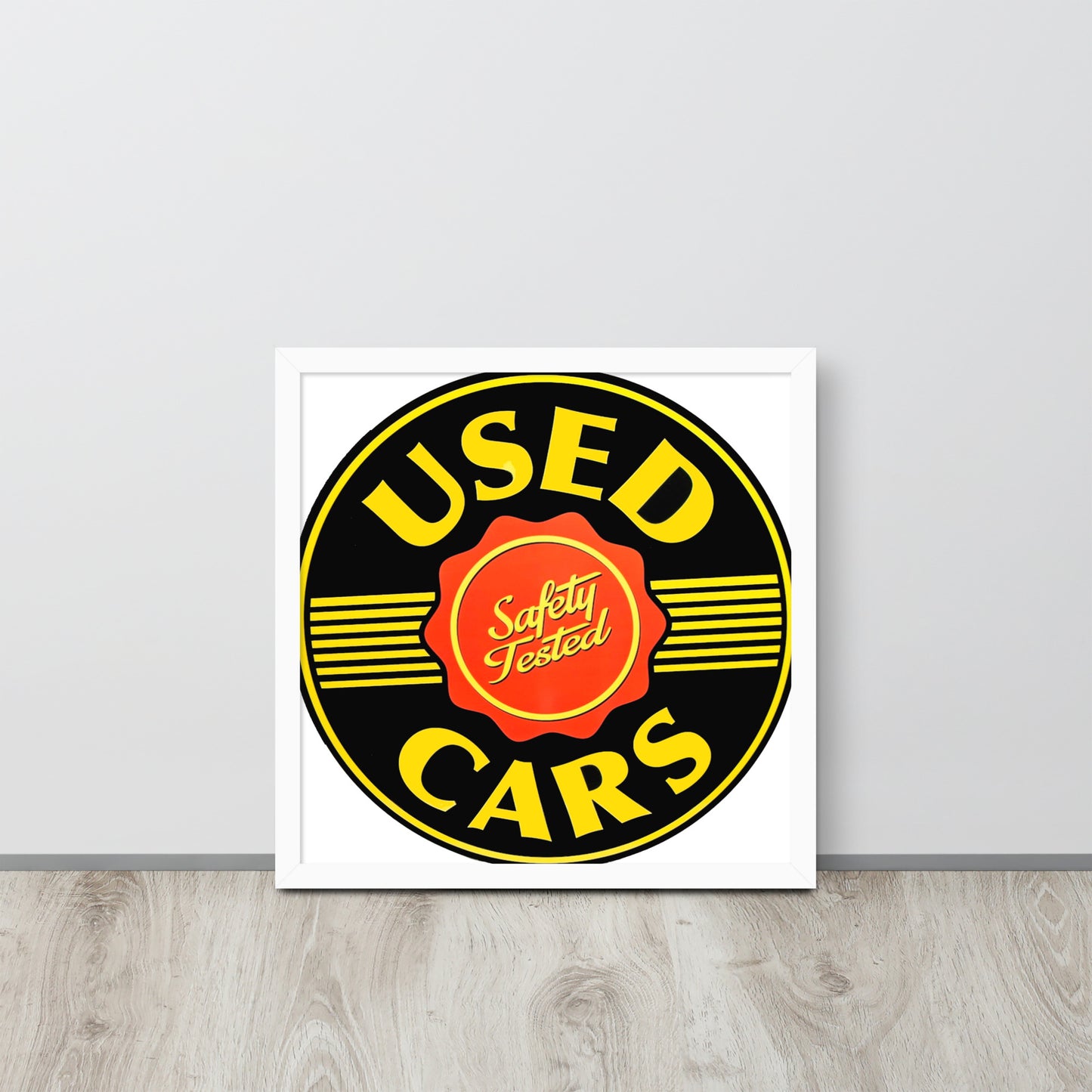 Vintage Porcelain Used Car Sign Framed poster