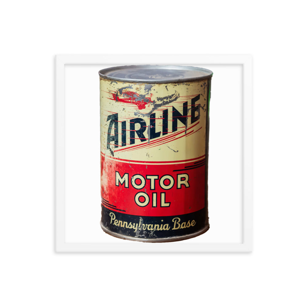 Aviation Oil Soup Can Style Framed poster