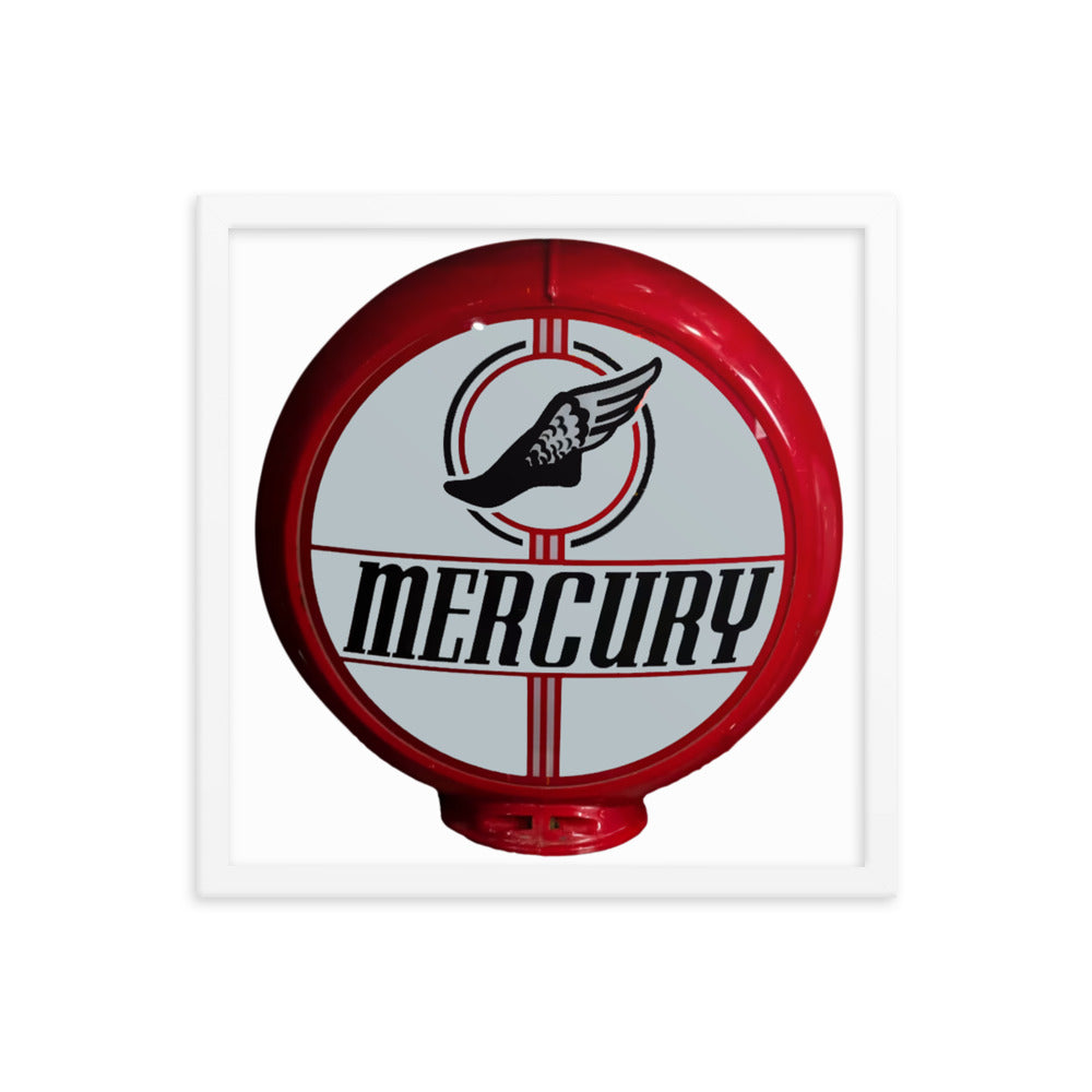 Retro Mercury Gas Globe Style Framed poster