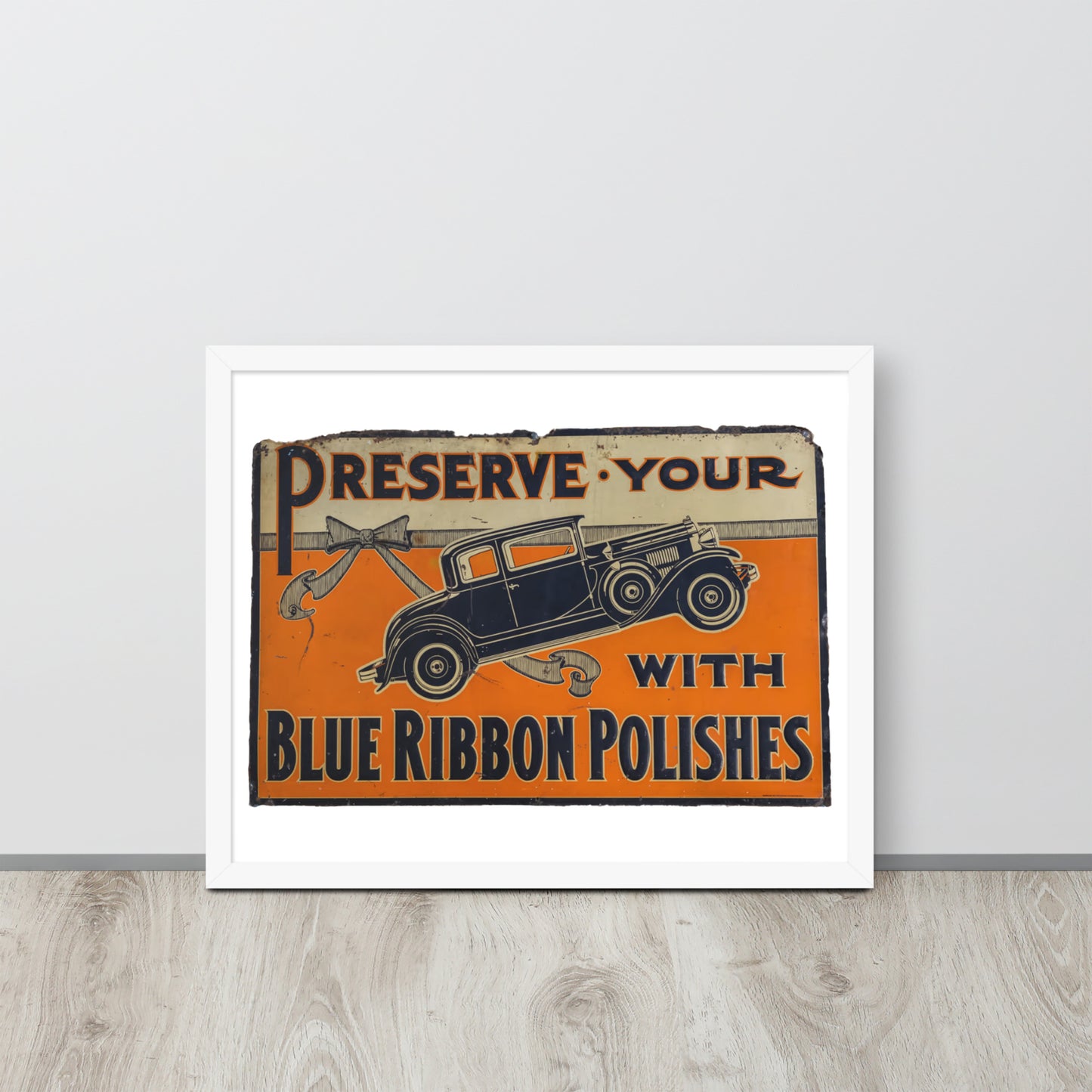 Blue Ribbon Patina Tin Style Framed poster