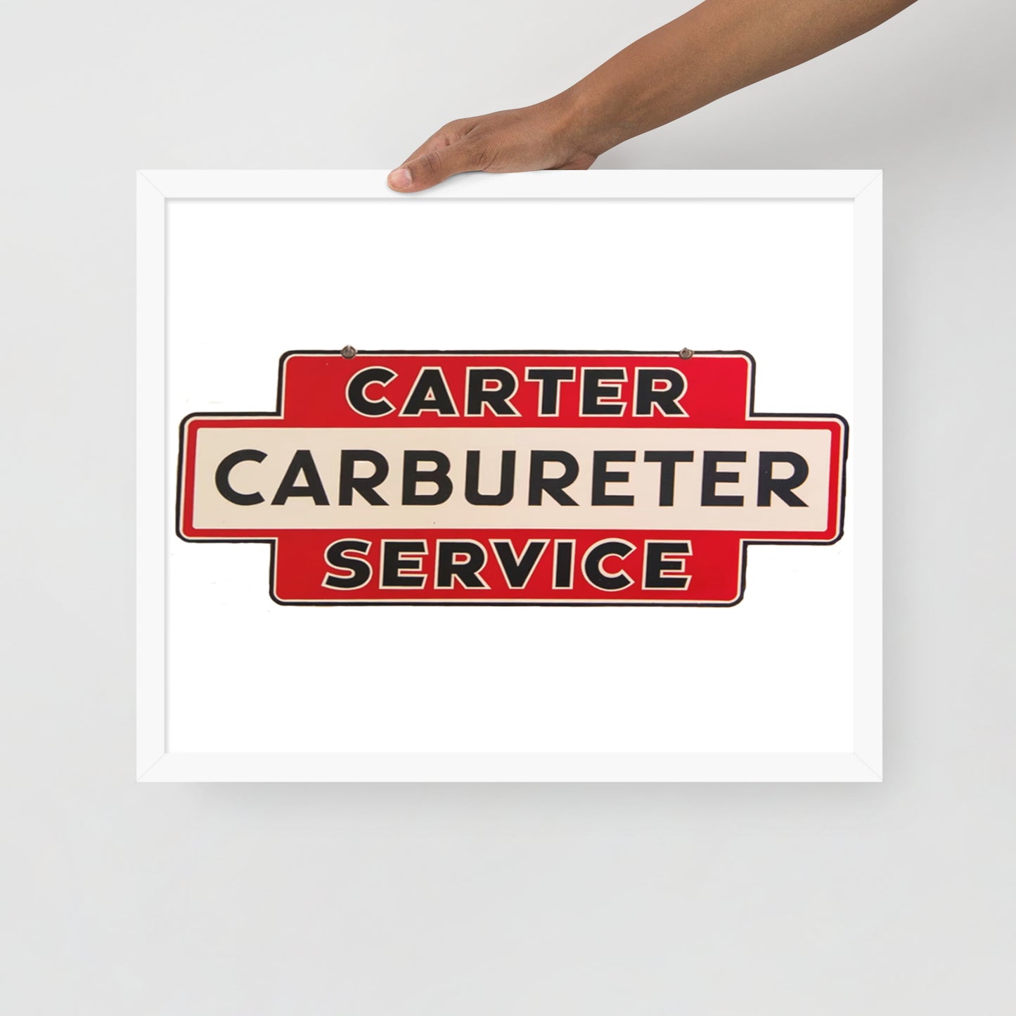 Carter Carbs Tin Style Shop Sign Framed poster