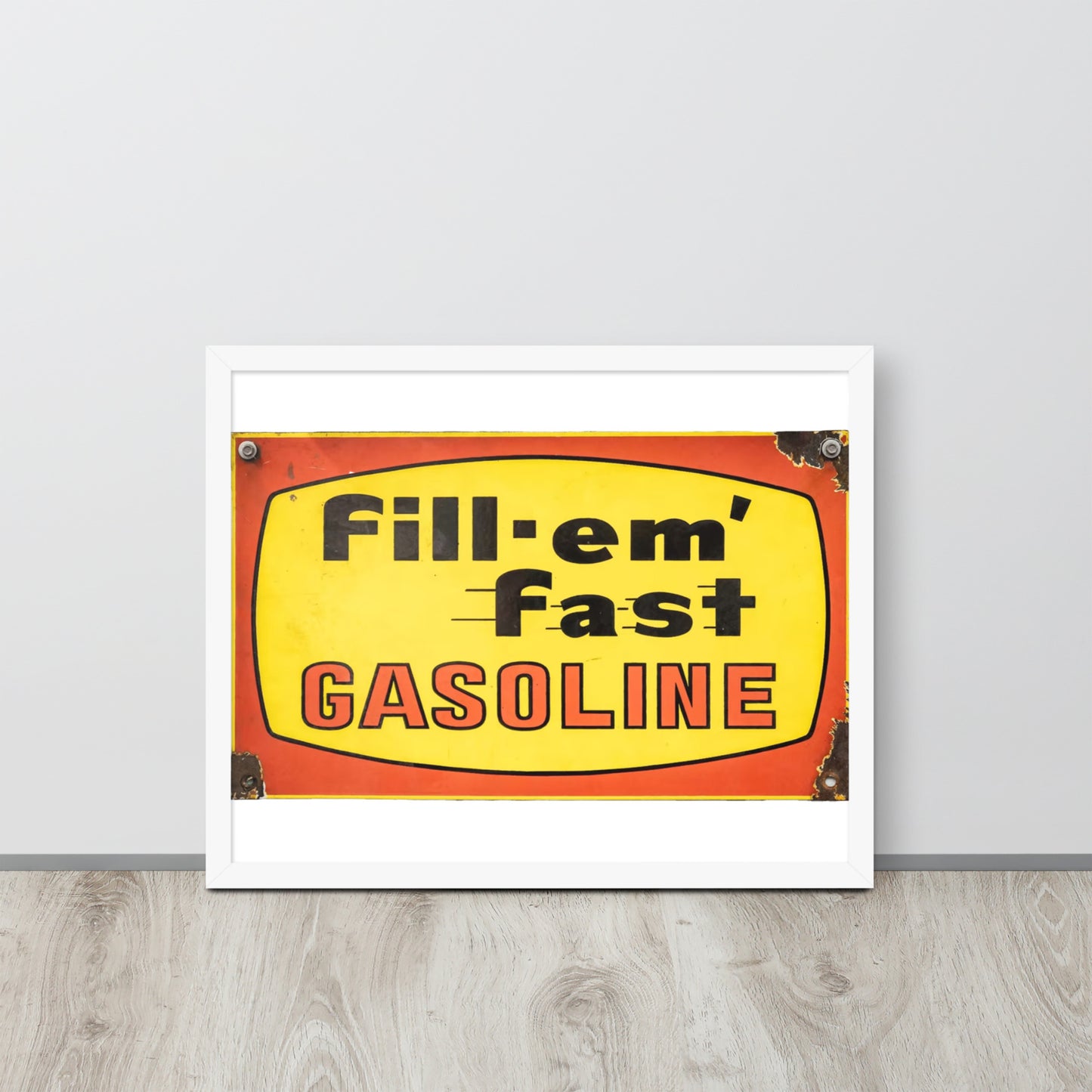 Vintage Gas Sign Patina Style Framed poster