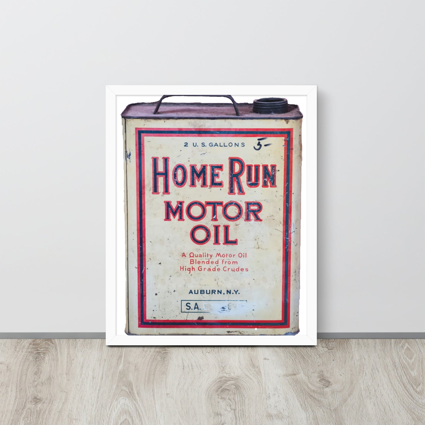 Vintage Home Run Oil Can Framed poster