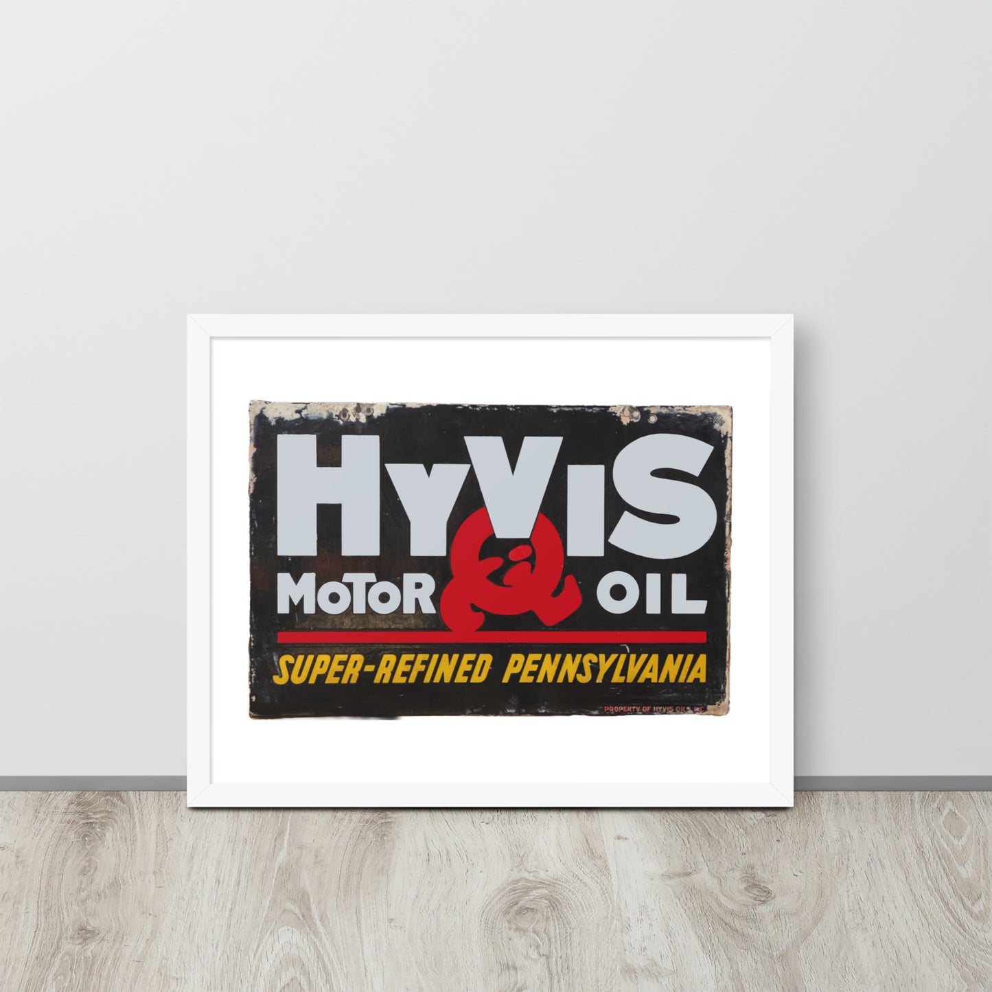 Vintage Porcelain Motor Oil Sign Framed poster