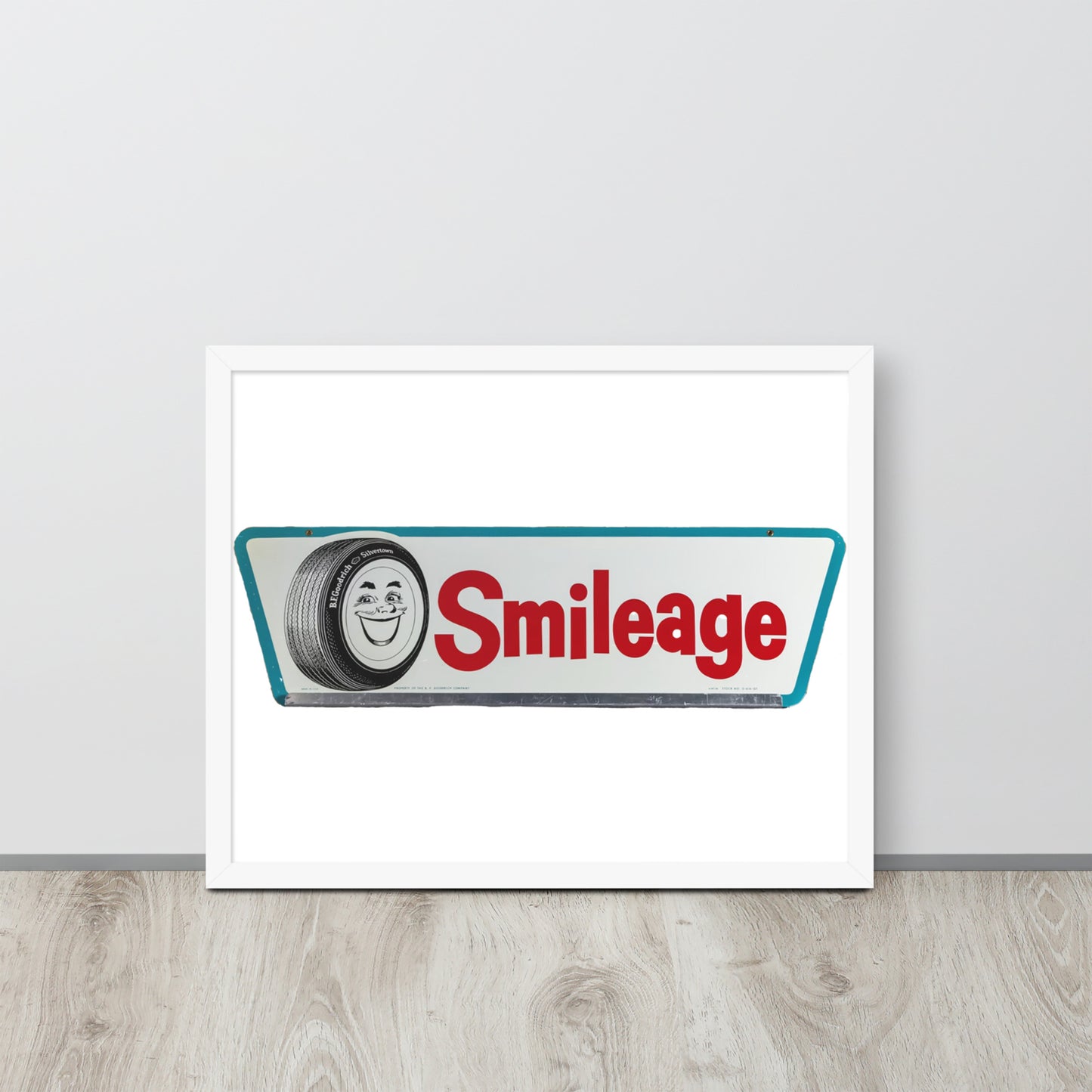 Retro Smileage Tire Sign Framed poster