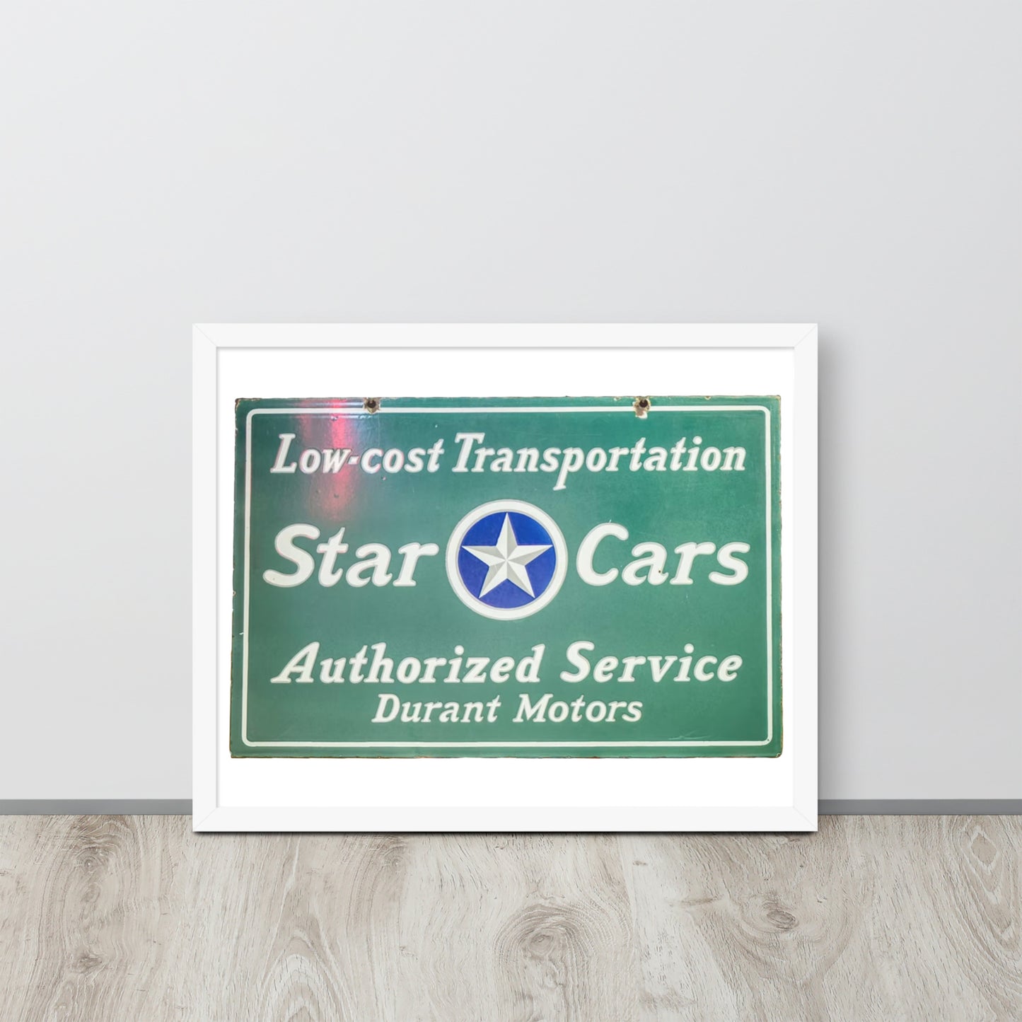 Retro Star Cars Porcelin Style Painted Framed poster