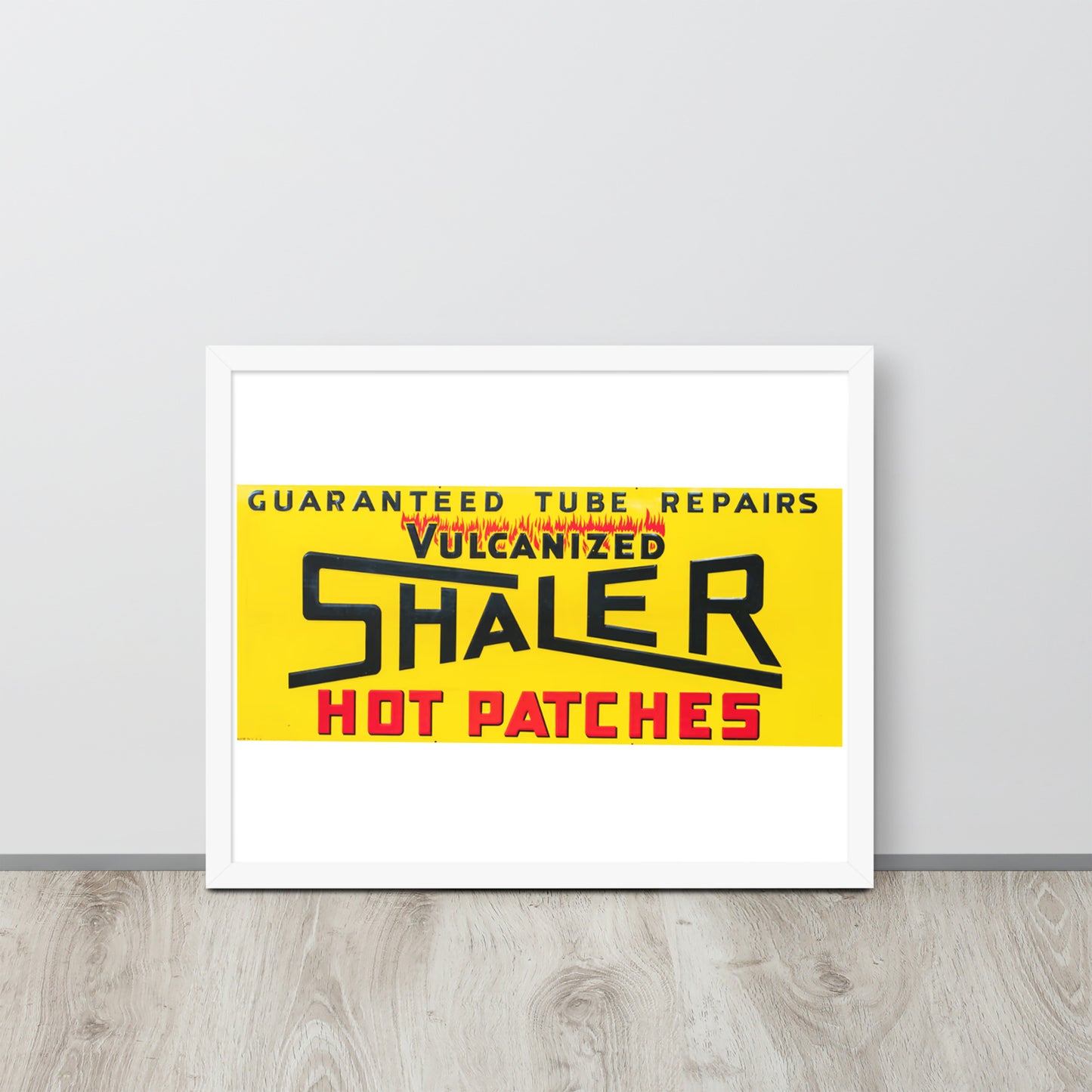 Retro Hot Oil Patch Sign Framed poster