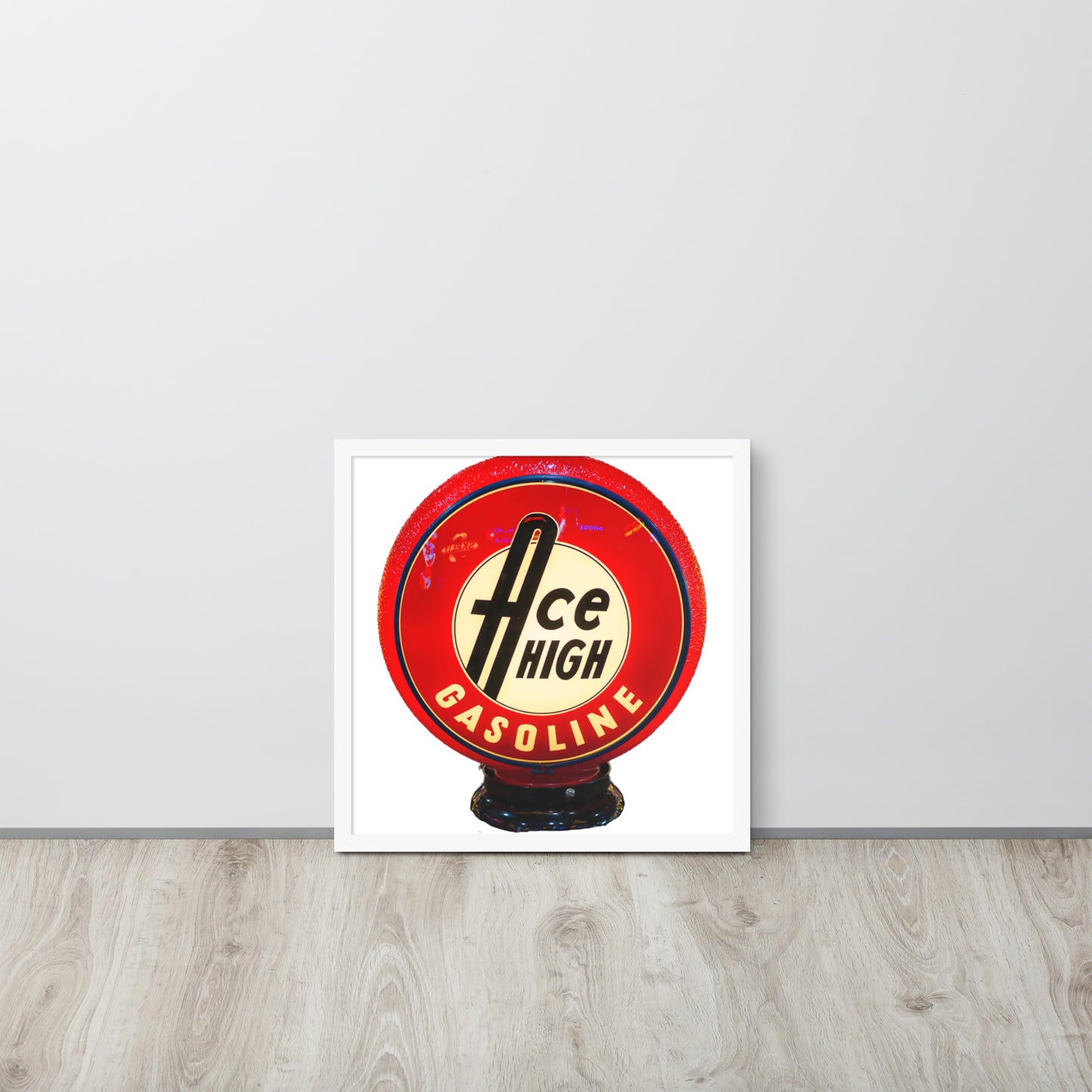 Ace High Gas Globe Style Framed poster