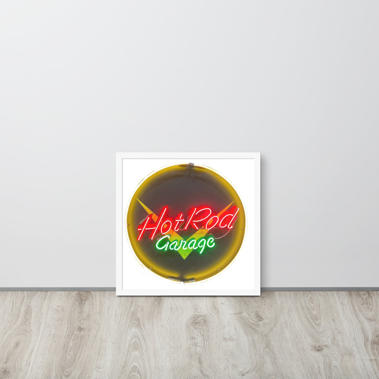 Hot Rod Garage Vintage Neon Sign Framed poster