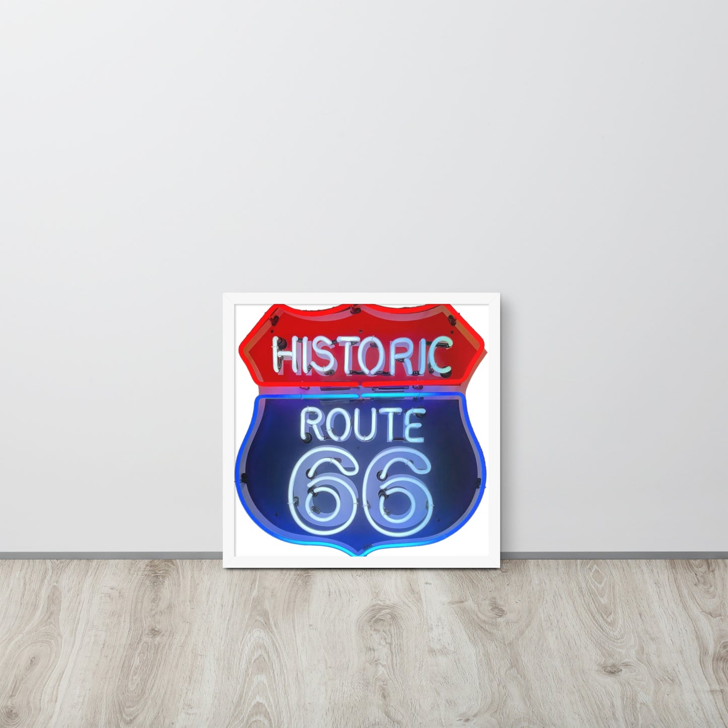 Vintage Route 66 Neon Style Framed poster