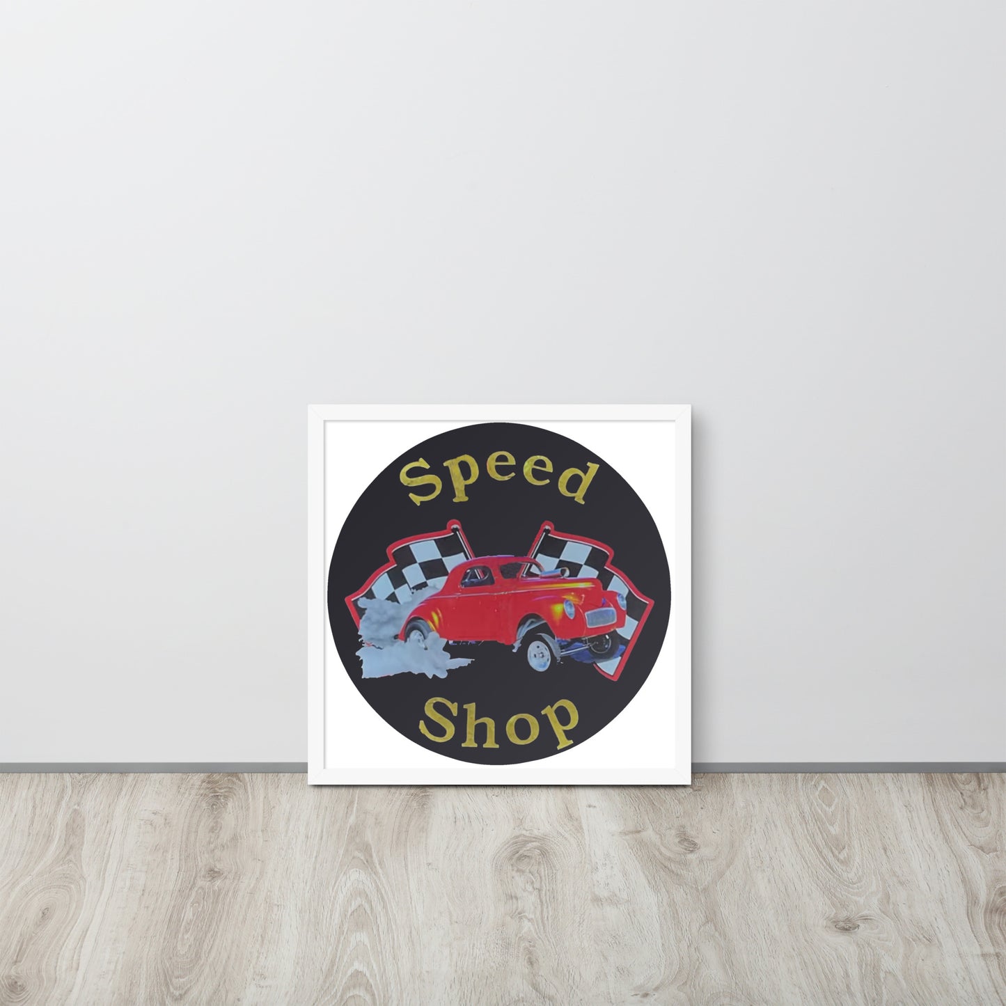 Retro Speed Shop Tin Style Framed poster