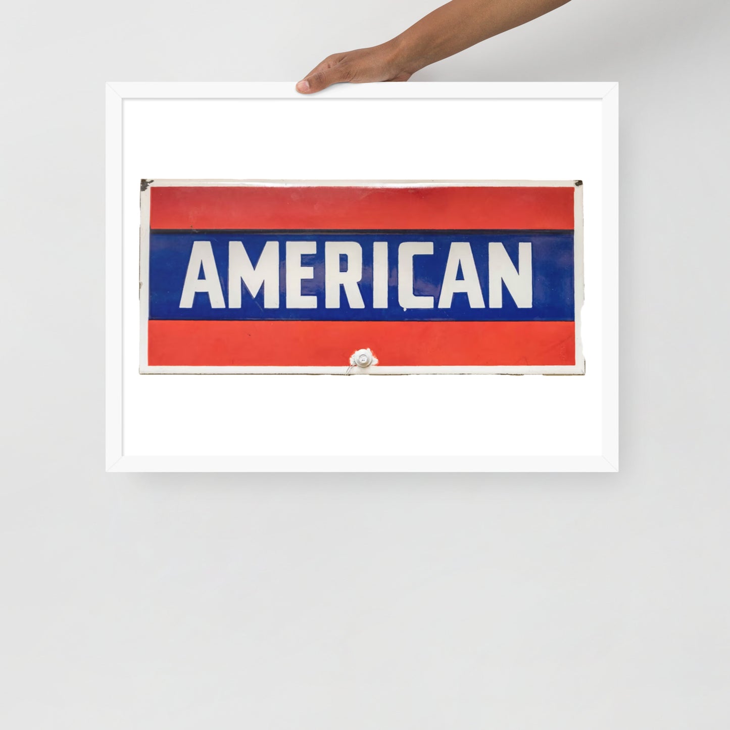 American Sign Porcelain Vintage Style Framed poster