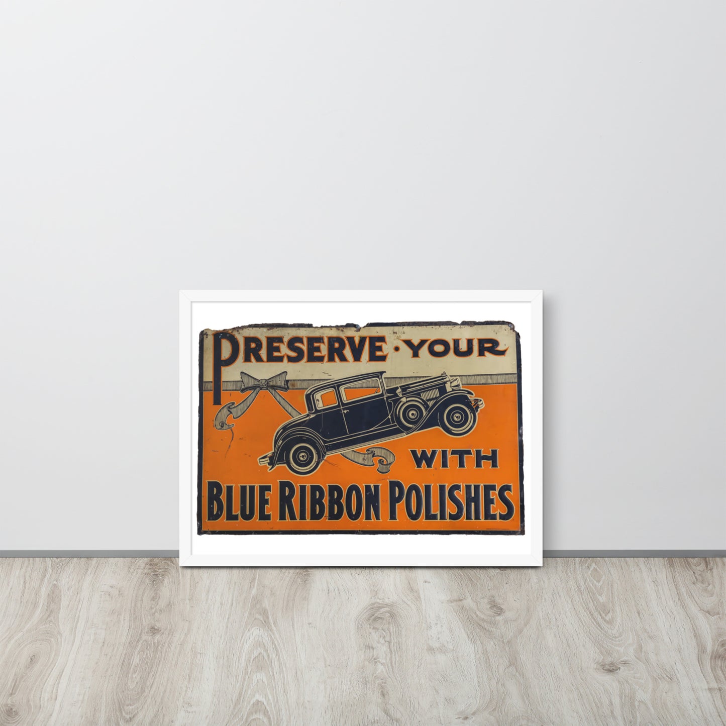 Blue Ribbon Patina Tin Style Framed poster