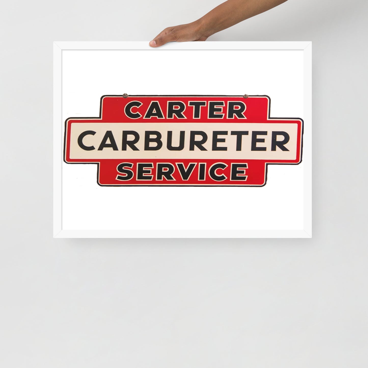 Carter Carbs Tin Style Shop Sign Framed poster