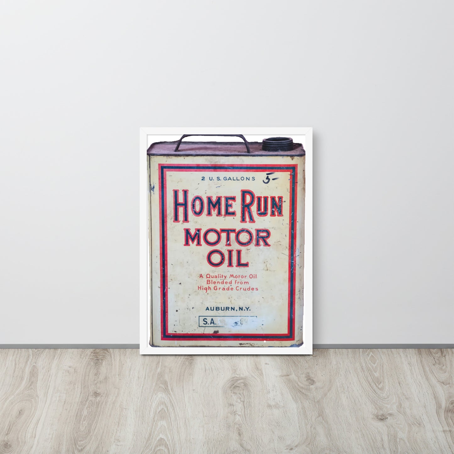 Vintage Home Run Oil Can Framed poster